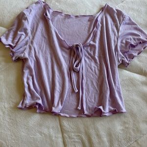 Cute purple over tie top